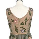 Sundance Peony Floral Embroidered Sleeveless Dress Beige Green Pink Size 8 Photo 5