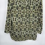 Soft Surroundings  Velvet Long Sleeve Button Front Shirt Womens XS Green Polyeste Photo 6