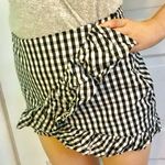 Saks 5th Avenue Black And White Gingham Ruffled Skort Photo 0