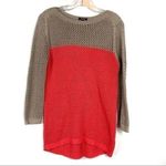 Apt. 9  Red Tan Mesh Knit Sweater Size Small Longline Lightweight Boho Y2K Top Photo 1