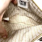 Anthropologie Hechizo Beige Vegan Faux Leather Foldover Tassel Boho Clutch Photo 6