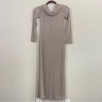 Abercrombie & Fitch NWT Abercrombie & Fitch Taupe Off-The-Shoulder Rhinestone Mesh Maxi Dress XSP Photo 6