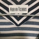 Marvin Richards  sleeveless dress, white and navy stripes MEDIUM PETITE v neck Photo 2