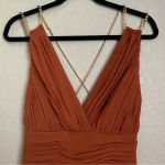 AIIFOS Emily Mini Dress from Revolve size 4 burnt‎ orange chain pleated Photo 6