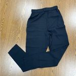 Ginia Black Silk Elastic Waist Pants Photo 1