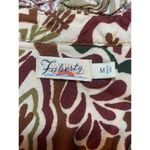 Faherty  Boho Peasant Cottage Ruffle Top Womens‎ Medium Floral Henley Cap Sleeve Photo 3