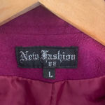 New Fashion Maroon Button Up Overcoat‎ Red Size L Photo 2