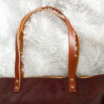 PORTLAND LEATHER | Zipper Cinnamon Bear Red Brown Tan Handles Tandles | Large Photo 5