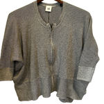 CAbi  S white and black striped zip up‎ oversized top Photo 0