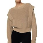Babaton Aritzia Grazia Merino Wool Tan Crew Neck Knit Sweater XS Photo 1