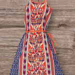 The North Face Coral Blue Nicolette Maxi Dress Size Medium With Pockets Photo 0