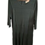 Eliza J Green Long Sleeve Sweater Dress Knee Length Exposed back zipper Sz 3XL Photo 1