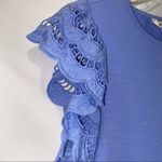 Matilda Jane  In Season Shift Dress Periwinkle Blue Eyelet Lace Flutter Sleeve Photo 4