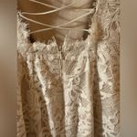 Tadashi Shoji SHO  White Lace Mini Dress with Lace Up Back Photo 7