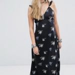 Honey Punch Ruffle Shoulder Cross Strap Floral Dress Photo 0