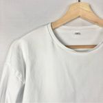 Boutique  White Crewneck Cropped Long Sleeve T-Shirt S Photo 2