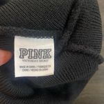 PINK - Victoria's Secret Victoria's Secret PINK Logo Snowflakes Pom Pom Beanie Winter Hat Red Black New Photo 3