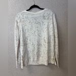 Athleta Women XS Coaster Luxe V-Neck Sweatshirt Paisley Cream Relaxed Fit Cozy Photo 4