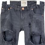 One Teaspoon Trashed Free Birds Black Distressed Ankle Denim Jeans Women Size 24 Photo 1