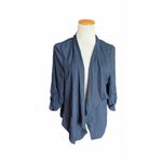 Urban Coco NWT Womens  Navy Ruched Sleeve Lightweight Thin Chiffon Blazer - Sz XL Photo 1