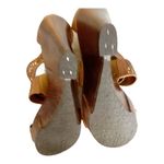 Diane Von Furstenberg  Tribal Opal Wedge Criss Cross Sandals Brown Beige 7.5 EUC Photo 5