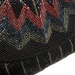Vintage ADG Beaded Chevron Clutch – 80s/90s Rainbow Glam Black Photo 4