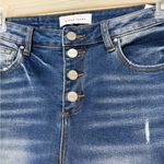 RISEN women’s size 7/28 button fly jeans favorite day mid rise cropped flare Blue Photo 4