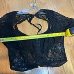 Urban Outfitters UO Jacqueline Lace Cropped Top Black Size Medium Sheer Photo 5