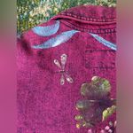 Vintage A Calico Creation hand painted garden pink denim blazer, size medium Photo 8