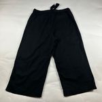 Old Navy Black Linen Blend Zip Front Belted Wide Leg Cropped Pant XL Photo 5