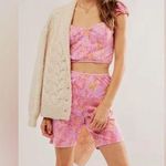 Free People  Crop Top and Bike Shorts Floral 2-piece Matching Set size medium nwt Photo 0