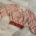 Patrons of Peace NWT  Adobe Tile Print Smocked Cropped Ballon Sleeve & Skirt XS Photo 6