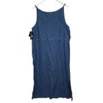 Vintage Original TY Wear Sleeveless Denim Dress Size 18 Midi Jumper Tie Belt New Blue Photo 1