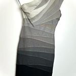 Herve Leger One Shoulder Bandage Dress Gray Black Photo 0