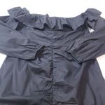 Tularosa  Black Ruffle Zuri Mini Dress Off Shoulder Long Sleeves Photo 11