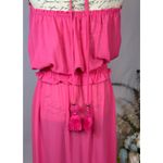 Ramy Brook  Priscilla Sleeveless Tassels Halter Open Slit Dress Pink L Photo 9