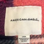 American Eagle Multicolor Plaid Jacket Fleece Sherpa 1/4 Zip Drawstring Waist L Photo 10