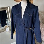 Veronica Beard  Arlington dark Oxford denim wrap midi western dress 12​ Photo 3