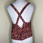 ASTR The Label Cross Back Tank Top XL Zebra Animal Print Pleated Pink Brown NEW Photo 5