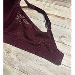 Victoria's Secret  T-Shirt Lightly Lined Demi Bra Size 36 D Maroon Lace Sparkle Photo 5