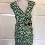 Moulinette Soeurs Anthropologie green and brown tulip print dress Photo 2