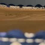 The Original Car Shoe Women’s Size 38 7 Cream Navy Blue Canvas Driving Shoes Photo 8