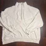 Aerie Women’s Beige Sherpa Quarter Zip Pullover Sweatshirt size XL Photo 0