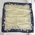 RENOMA Paris Floral Daisy Print 16" by 16" Cotton Scarf Blue Photo 0