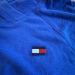Tommy Hilfiger Sport Hoodie 1X Blue Waffle Knit Pullover Plus Size Logo Photo 4