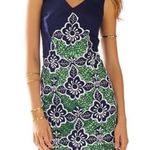 Lilly Pulitzer Sylvie Shift Dress Jungle Flowers Embroidered Green Blue NWT Sz 8 Photo 0