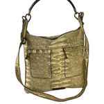 Plinio Visona Snakeskin Print Italian Leather Cream Crossbody Purse Bag Photo 0