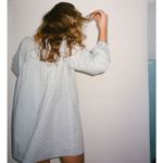 Lacausa NWT Avery Cotton Poplin Long Sleeve Mini Dress Baby Blue Dot Small Photo 2