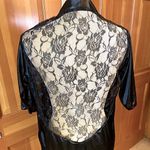 Nwt, Lavishly Paris Black Silk Lace Back Belted Tie Robe. Size Small/Med… Photo 1