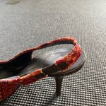 #122 DONALD J PLINER the basket weave sling back pump Red Size 7.5 Photo 5